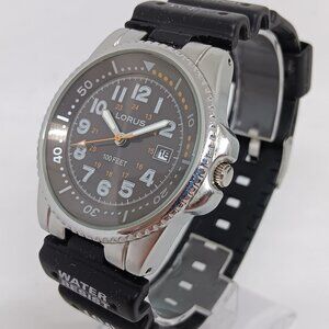 VINTAGE Lorus by Seiko LR2163 Men's 40mm Gray Dial Japanese Quartz Date Watch